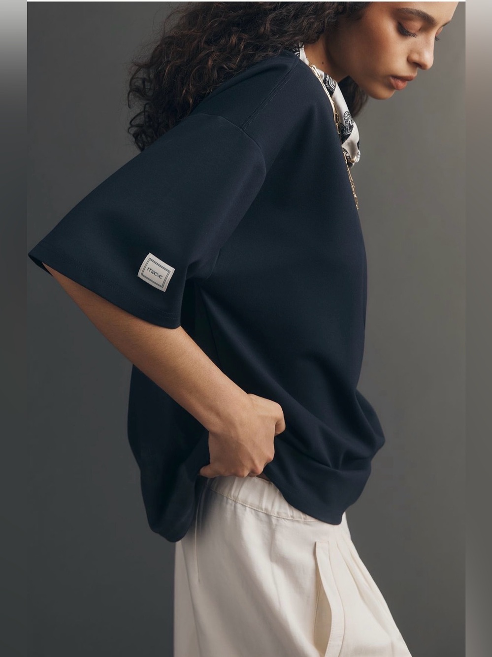 Anthropologie Maeve Structured Boyfriend Tee - Picture 2 of 12